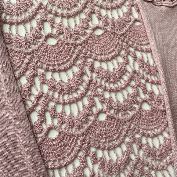 Vertigo Paris Crochet Long Sleeve Hi Low Open Cardigan NWT. Size L - Picture 4 of 12